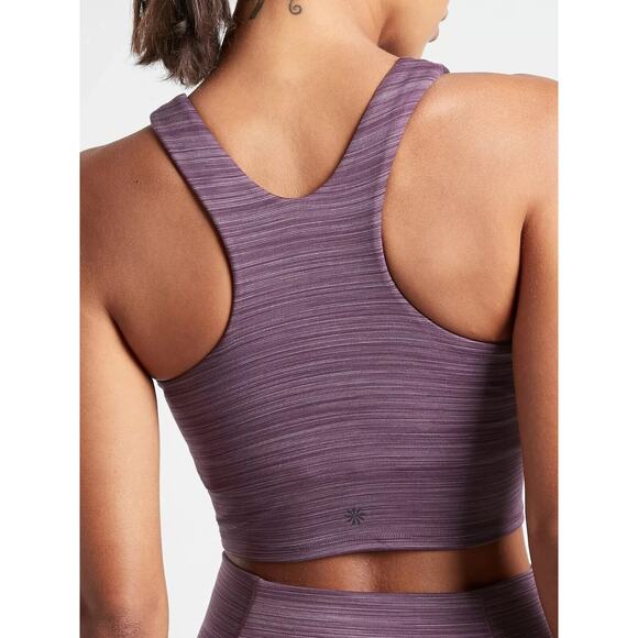 NWT Athleta Conscious Space Dye Crop Violet Purple Tank Sports Bra Stretch Small - Picture 5 of 10